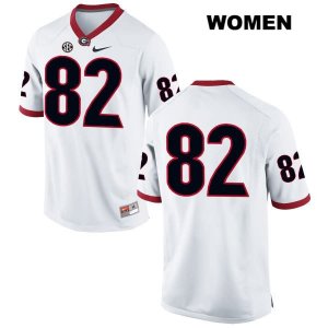 Women's Georgia Bulldogs NCAA #82 Michael Chigbu Nike Stitched White Authentic No Name College Football Jersey JXE4454OL